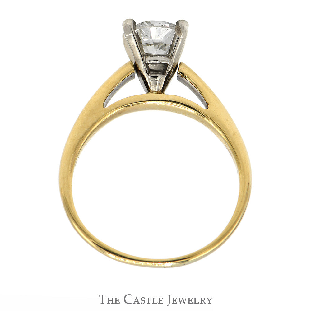 1.03ct Round Diamond Solitaire Engagement Ring in 14k Yellow Gold