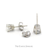 .65cttw Round Diamond Stud Earrings in 14k White Gold Butterfly Backs - Thumbnail 2