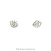 1/2cttw Round Brilliant Cut Diamond Stud Earrings in 14k White Gold Butterfly Pushbacks - Thumbnail 1