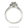 .85cttw Diamond Engagement Ring with Diamond Halo and Accented Sides in 14k White Gold - Thumbnail 2