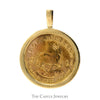 24k 1984 Krugerand Coin Pendant in 14k Yellow Gold Bezel & Bail - Thumbnail 2