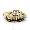 Open Heart Shaped 1.5cttw Diamond Cluster Pendant in 14k Yellow Gold - Thumbnail 2