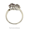 Double Round Ruby Flower Cluster Ring with Diamond Accents in 14k White Gold - Thumbnail 2