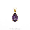 Pear Cut Amethyst Solitaire Pendant in 10k Yellow Gold Split Bail - Thumbnail 1