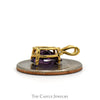Pear Cut Amethyst Solitaire Pendant in 10k Yellow Gold Split Bail - Thumbnail 3