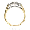 1/2cttw Triple Diamond Flower Cluster Ring in 14k Yellow Gold - Thumbnail 2