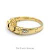 Diamond Accented Claddagh Wedding Band in 14k Yellow Gold - Thumbnail 3