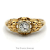 .33ct Round Diamond Antique Style Ring in 14k Yellow Gold - Thumbnail 1