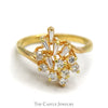 Baguette & Round Diamond Vintage Freeform Ring in 10k - Thumbnail 1