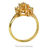 Baguette & Round Diamond Vintage Freeform Ring in 10k - Thumbnail 2