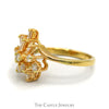 Baguette & Round Diamond Vintage Freeform Ring in 10k - Thumbnail 3