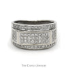 Men's 3/4cttw Rectangle Shaped Diamond Cluster Ring in 10k White Gold - Thumbnail 1