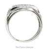 Men's 3/4cttw Rectangle Shaped Diamond Cluster Ring in 10k White Gold - Thumbnail 2