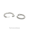 1cttw Lab Grown Diamond In & Out Hollywood Hoop Earrings in 14k White Gold - Thumbnail 3