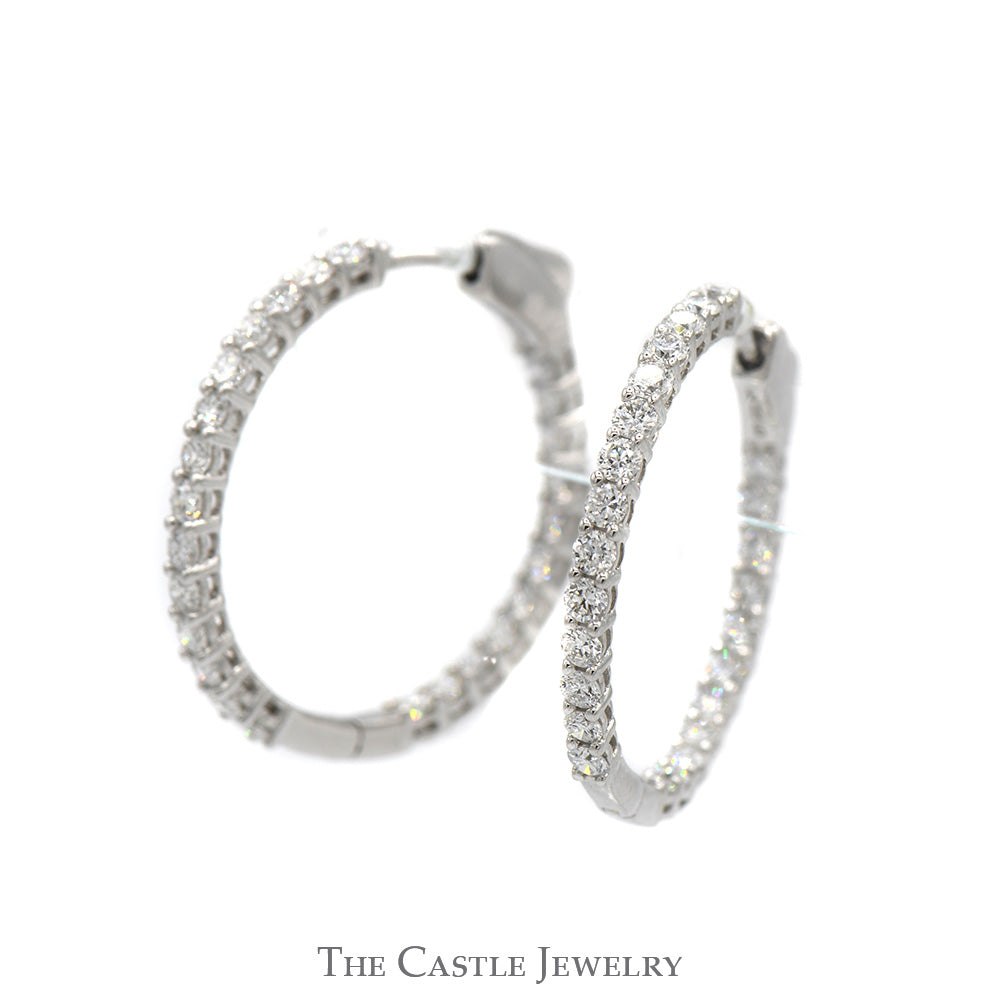 2cttw Lab Grown Diamond In & Out Hollywood Hoop Earrings in 14k White Gold
