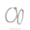 2cttw Lab Grown Diamond In & Out Hollywood Hoop Earrings in 14k White Gold - Thumbnail 2