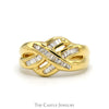 1/2cttw Baguette Diamond Ring with Interweaving Rows in 18k Yellow Gold - Thumbnail 1