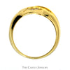 1/2cttw Baguette Diamond Ring with Interweaving Rows in 18k Yellow Gold - Thumbnail 2