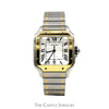 Cartier Santos Large Model Two Tone Designer Watch in 18k Yellow Gold & Stainless Steel with Extras - Thumbnail 1