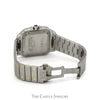 Cartier Santos Large Model Two Tone Designer Watch in 18k Yellow Gold & Stainless Steel with Extras - Thumbnail 8