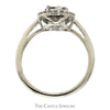 1/2cttw Round Shaped Diamond Cluster Ring with Diamond Halo and Accented Sides in 14k White Gold - Thumbnail 2