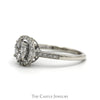1/2cttw Round Shaped Diamond Cluster Ring with Diamond Halo and Accented Sides in 14k White Gold - Thumbnail 3