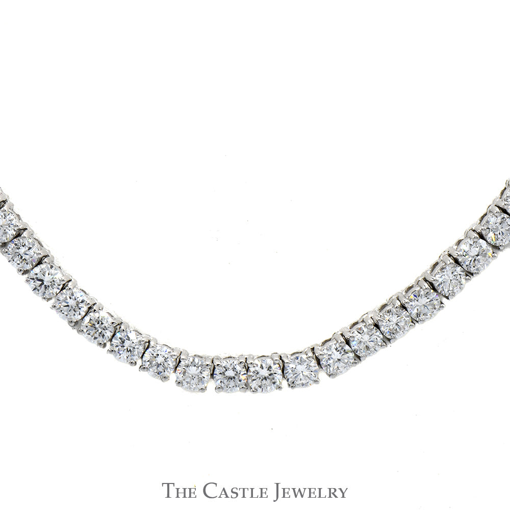 18 inch 20cttw Lab Grown Round Diamond Tennis Necklace in 14k White Gold