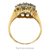 1cttw 7 Round Diamond Cluster Ring with Starburst Design in 14k Yellow Gold - Thumbnail 2