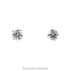 1cttw Round Brilliant Cut Diamond Stud Earrings in 10k White Gold - Thumbnail 1