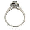 Round Diamond Engagement Ring with Diamond Halo and Accented Sides in 10k White Gold - Thumbnail 2