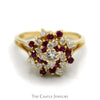 .50cttw Diamond and Ruby Swirl Ring in 14k Gold - Thumbnail 1