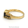 Marquise and Round Sapphire Ring with Diamond Accents in 10k Gold - Thumbnail 3
