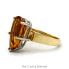 Pear Cut Citrine Ring with Polished Sides in 14k Yellow Gold - Thumbnail 3