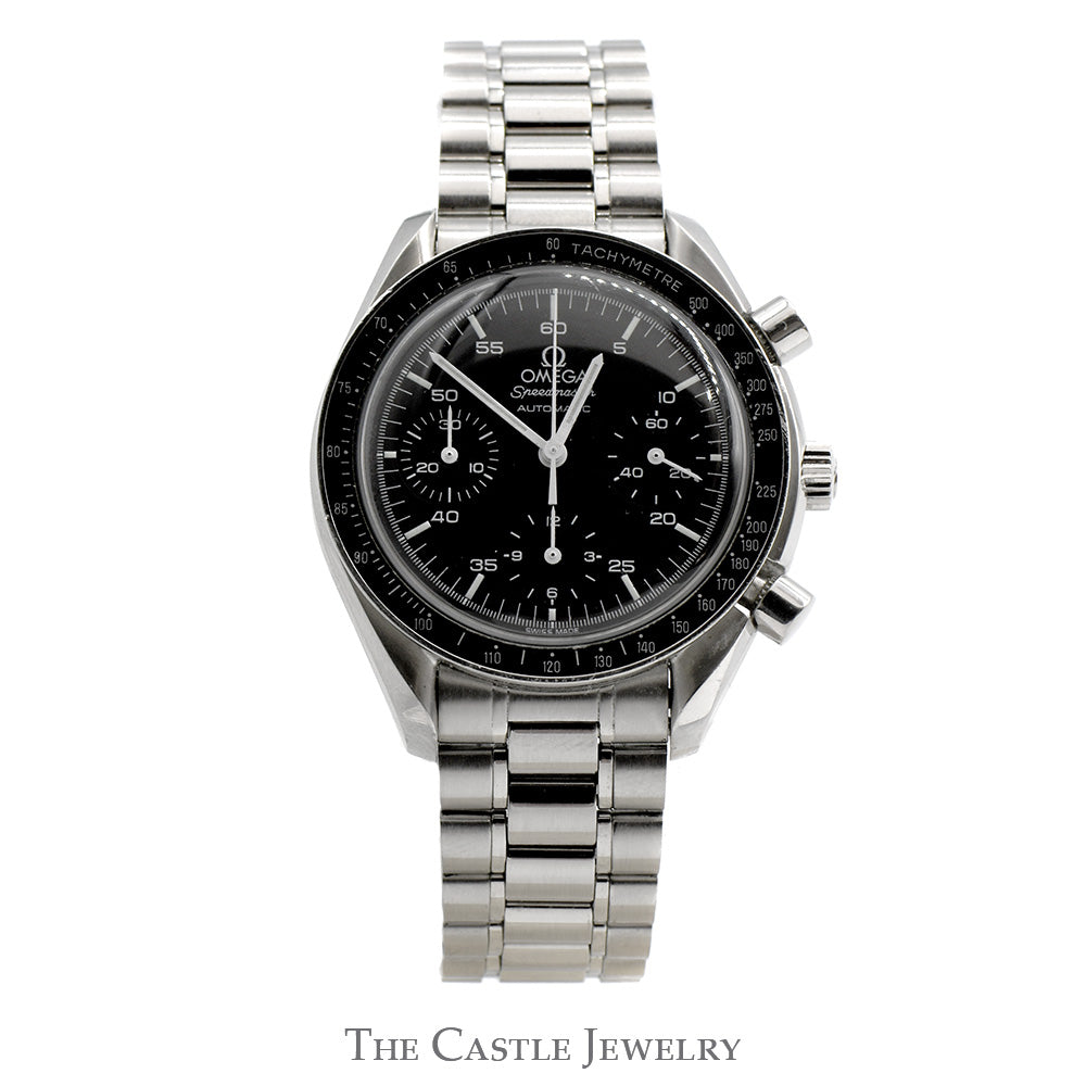 Omega Speedmaster 3510.50 Luxury Watch with Black Dial and Black Bezel in Stainless Steel Bracelet