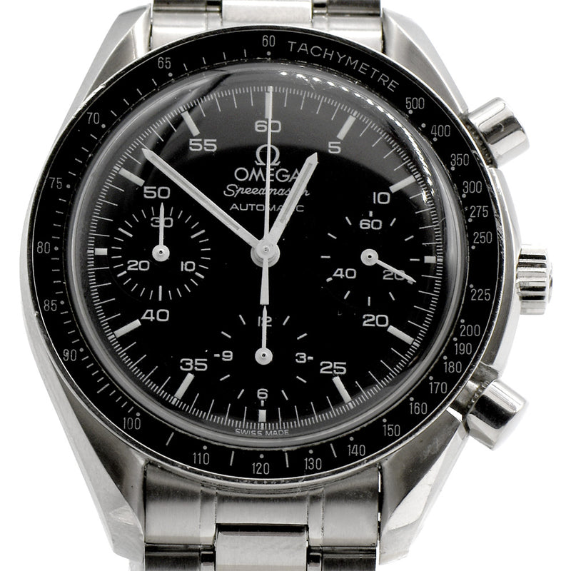 Omega Speedmaster 3510.50 Luxury Watch with Black Dial and Black Bezel in Stainless Steel Bracelet