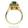 Emerald Cut Emerald Ring with RBC Diamond Halo in 14K Gold - Thumbnail 2