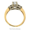 1.02cttw Round Diamond Engagement Ring with Triple Diamond Accented Sides in 14k Yellow Gold - Thumbnail 2