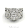 2cttw Oval Cluster Ring with Multiple Rows of Baguette & Round Diamond Accents - Thumbnail 1