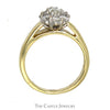 1cttw Pear Cut Diamond Ring with Diamond Halo in 14k Yellow Gold Cathedral Mounting - Thumbnail 2