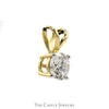 1ct Lab Grown Diamond Solitaire Pendant in 14k Yellow Gold 4 Prong Mounting - Thumbnail 2