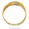 Gent's Diamond Wedding Band With Cross Design .01 CTTW 10KT Yellow And White Gold - Thumbnail 2