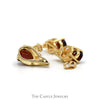 Pear Cut Garnet Pendant and Earring Set with Diamond Accents in 14k Yellow Gold - Thumbnail 3