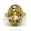 Oval Green Spinel Ring with Double Split Shank Sides in 14k Yellow Gold - Thumbnail 1