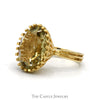 Oval Green Spinel Ring with Double Split Shank Sides in 14k Yellow Gold - Thumbnail 3