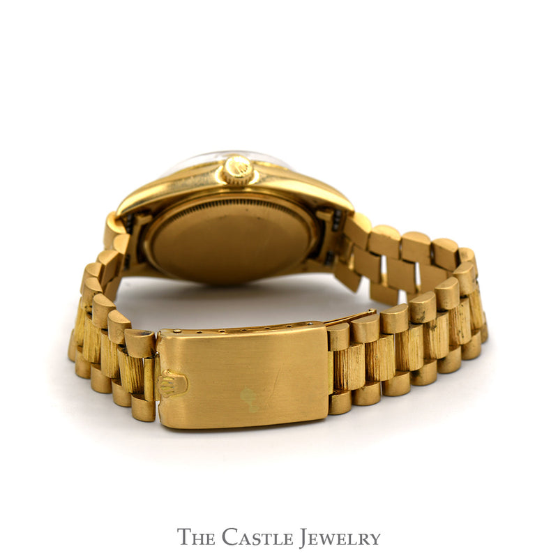Vintage Rolex Presidential Day-Date 1807 in 18k Yellow Gold Bracelet & Brushed Bezel - Original Papers