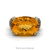 Le Vian 10ct Oval Citrine Ring with Chocolate Diamond Cluster Sides in 14k Yellow Gold - Thumbnail 1