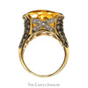 Le Vian 10ct Oval Citrine Ring with Chocolate Diamond Cluster Sides in 14k Yellow Gold - Thumbnail 2