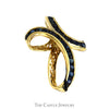 Freeform Channel-Set Sapphire Cross In 14KT Yellow Gold - Thumbnail 2