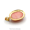 Oval Cabochon Cut Pink Coral Pendant in 14KT Yellow Gold - Thumbnail 2