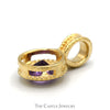 Bezel-Set Round Amethyst Pendant In 10KT Yellow Gold - Thumbnail 2